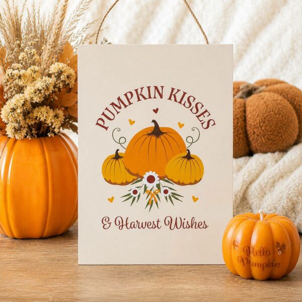 Quadro in legno pumpkin Kisses