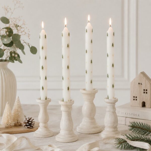 Scatola 4 candele Abeti