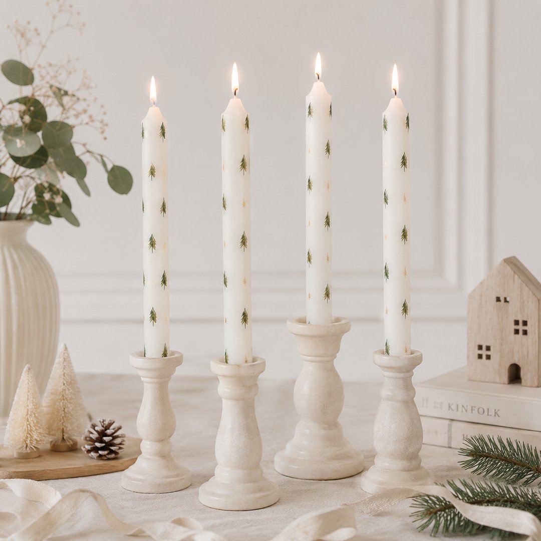 Scatola 4 candele Abeti