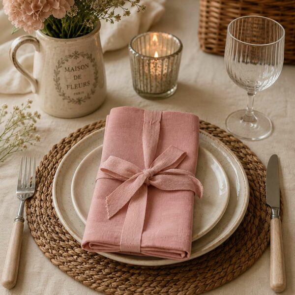 Set 4 tovaglioli rosa