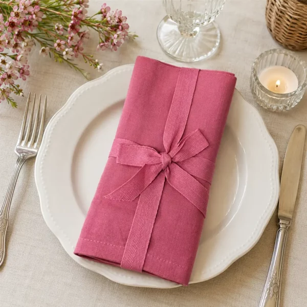 Set 4 tovaglioli rosa scuro