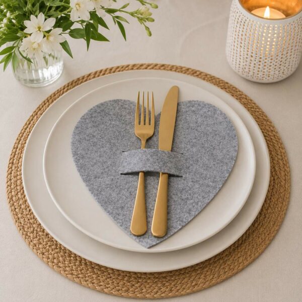 Set di 4 portaposate Hearty grigio scuro