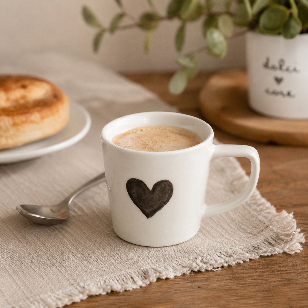 Set due Tazzine Cuore grigio