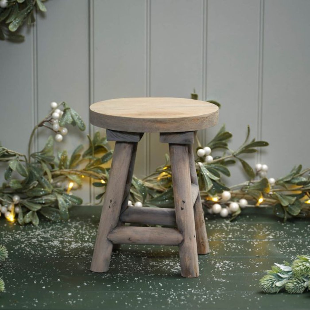 Sgabello in legno tondo piccolo - immagine 3