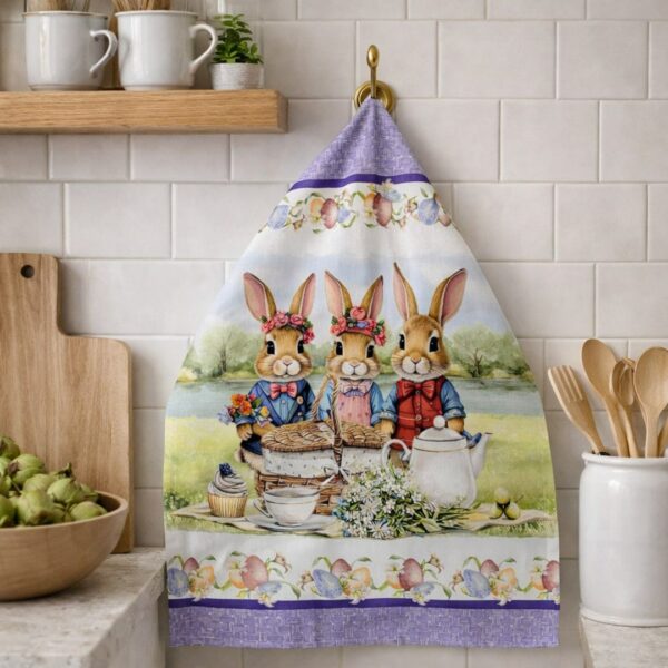 Strofinaccio Coniglietti Picnic lilla
