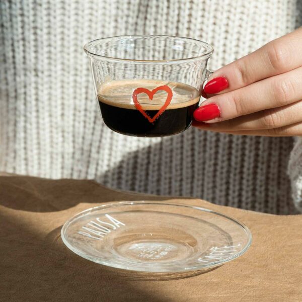 Tazza in vetro Cuore rosso