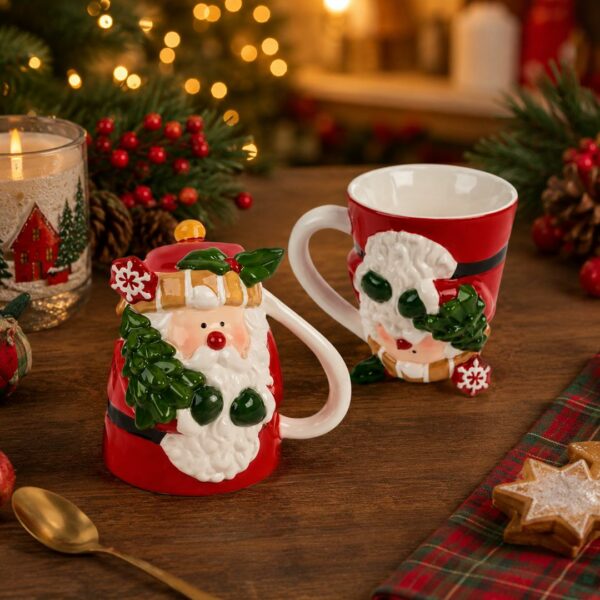 Tazza Up e Down Babbo Natale con albero