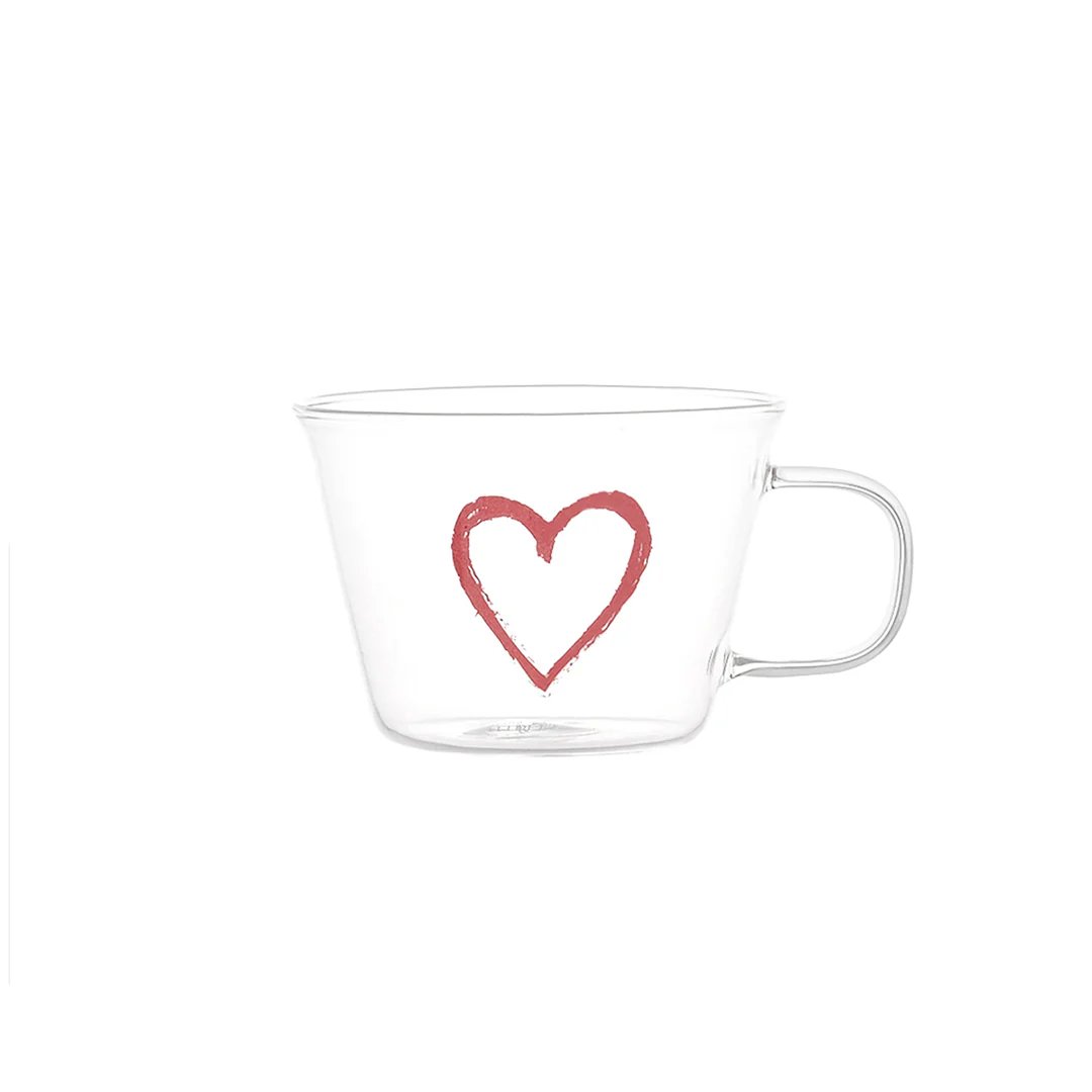 Tazza in vetro Cuore rosso - immagine 2
