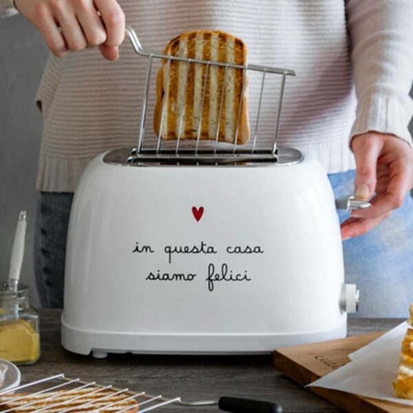 Tostapane In questa casa siamo felici bianco
