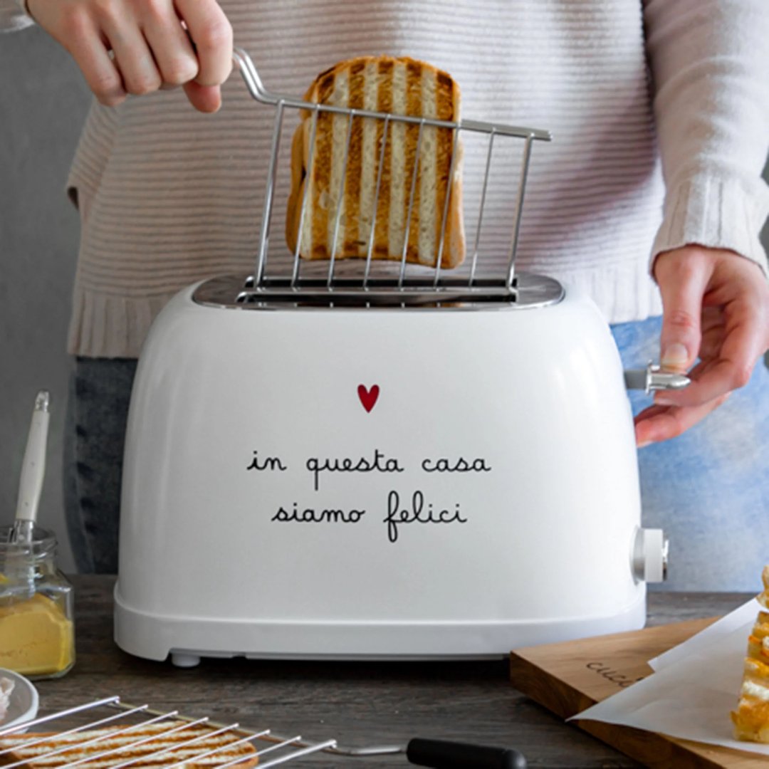 Tostapane In questa casa siamo felici bianco