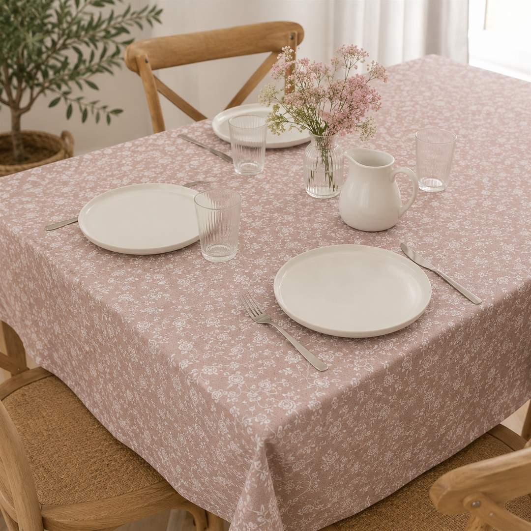 Tovaglia Roseto rosa 12 posti