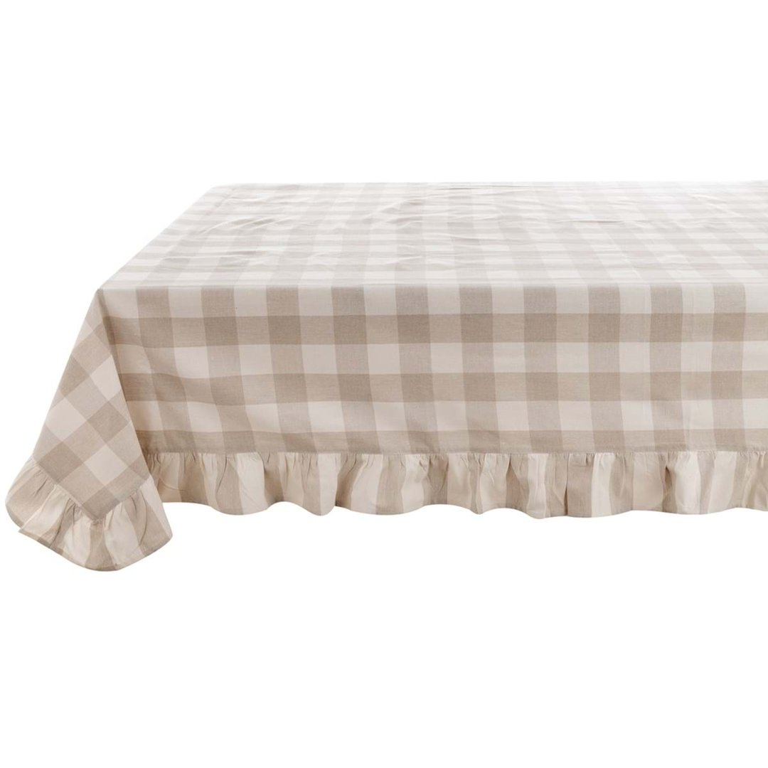 Tovaglia Bolgheri con volant beige 3 metri - immagine 2