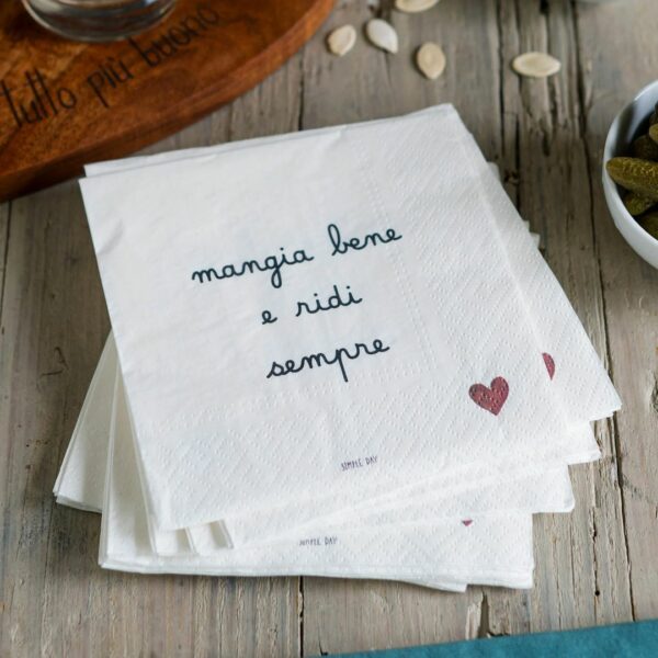 Tovaglioli di carta Mangia bene e ridi sempre