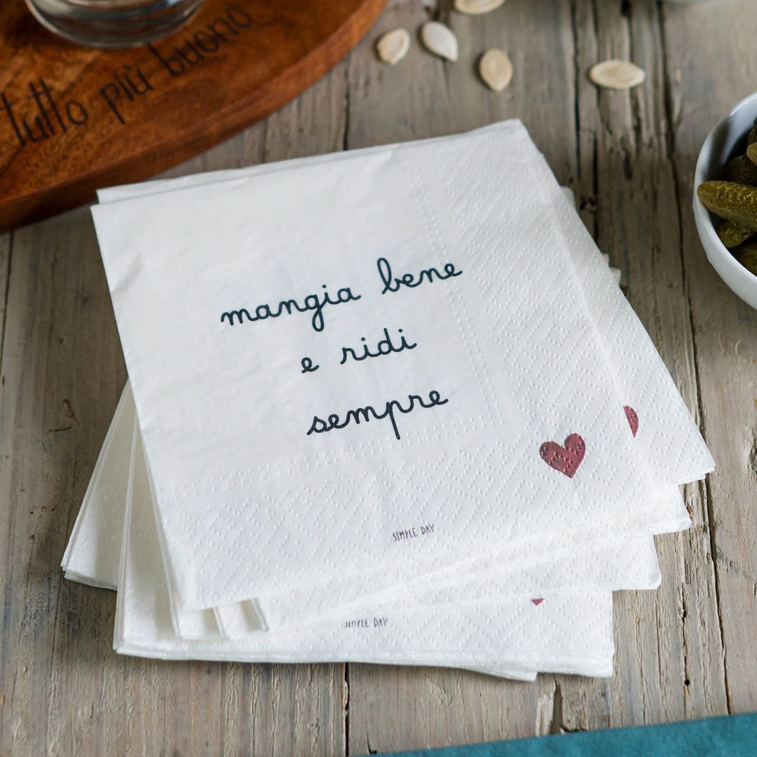 Tovaglioli di carta Mangia bene e ridi sempre