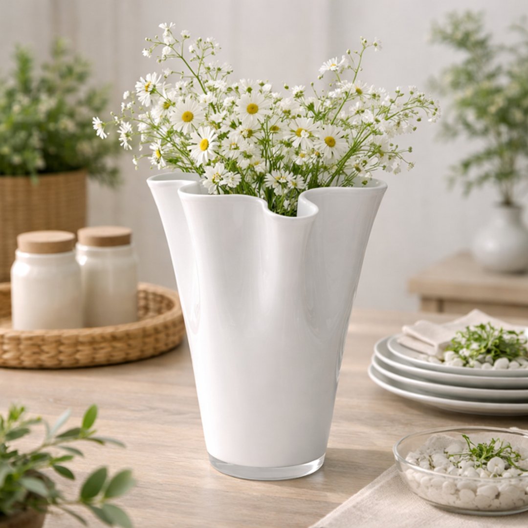 Vaso Drappo Bianco S
