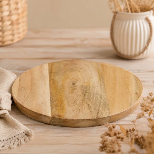 Vassoio rotondo in legno S