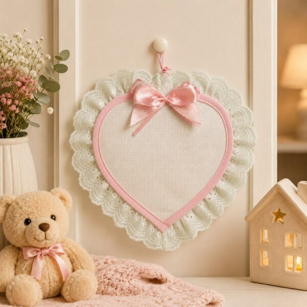 Fiocco nascita cuore rosa