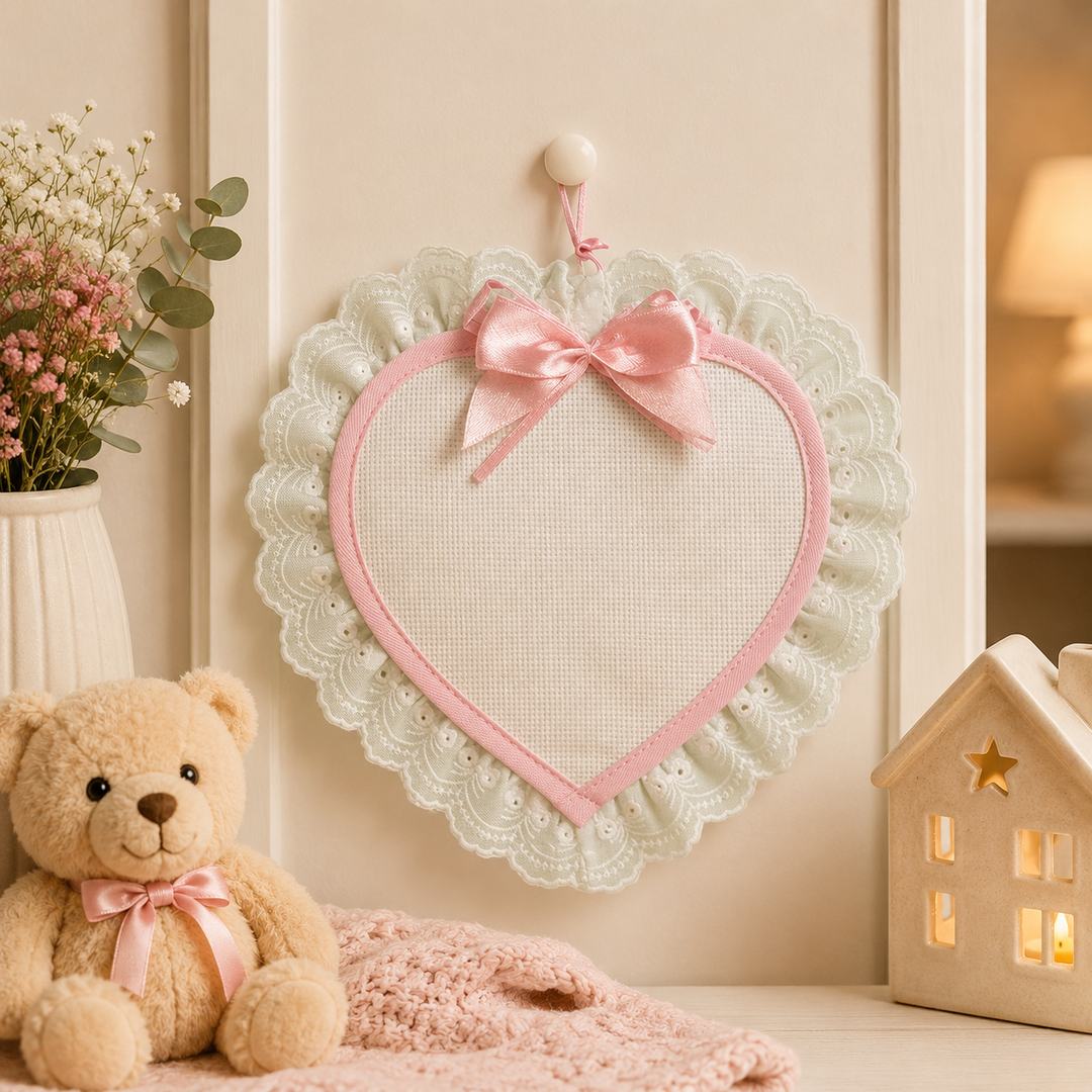 Fiocco nascita cuore rosa