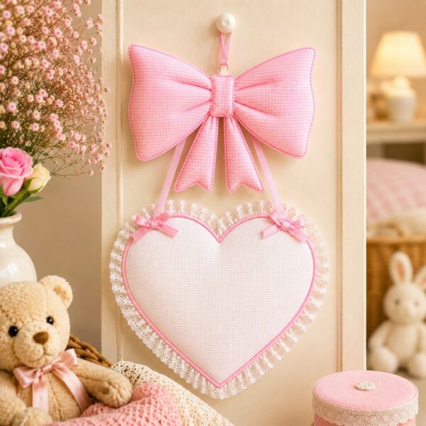 Fiocco nascita cuore rosa