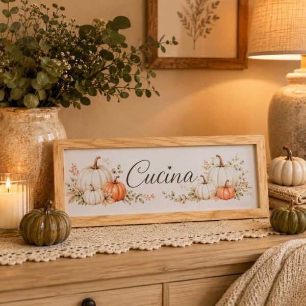 Quadro Cucina Zucche chiaro