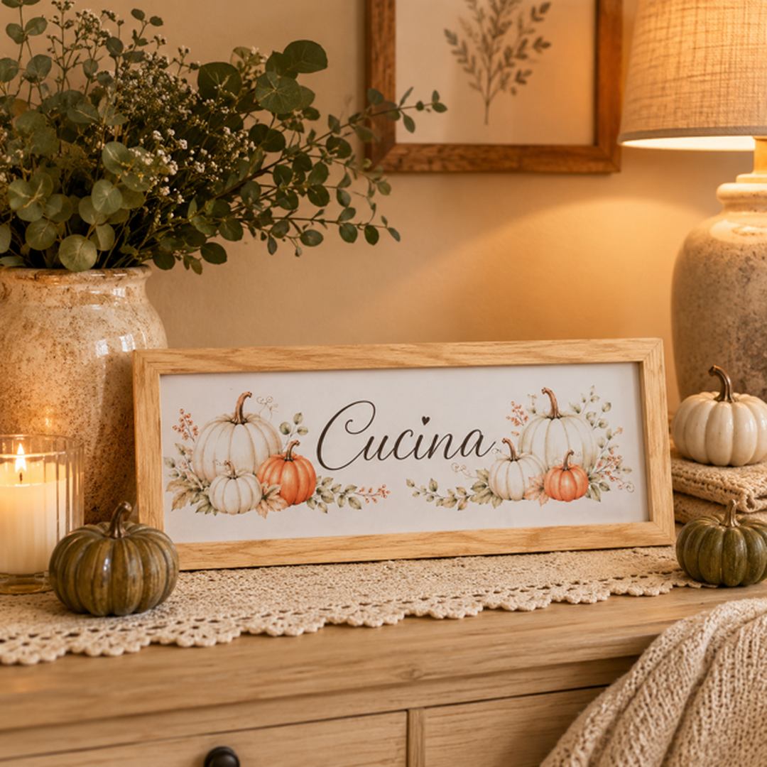 Quadro Cucina Zucche chiaro
