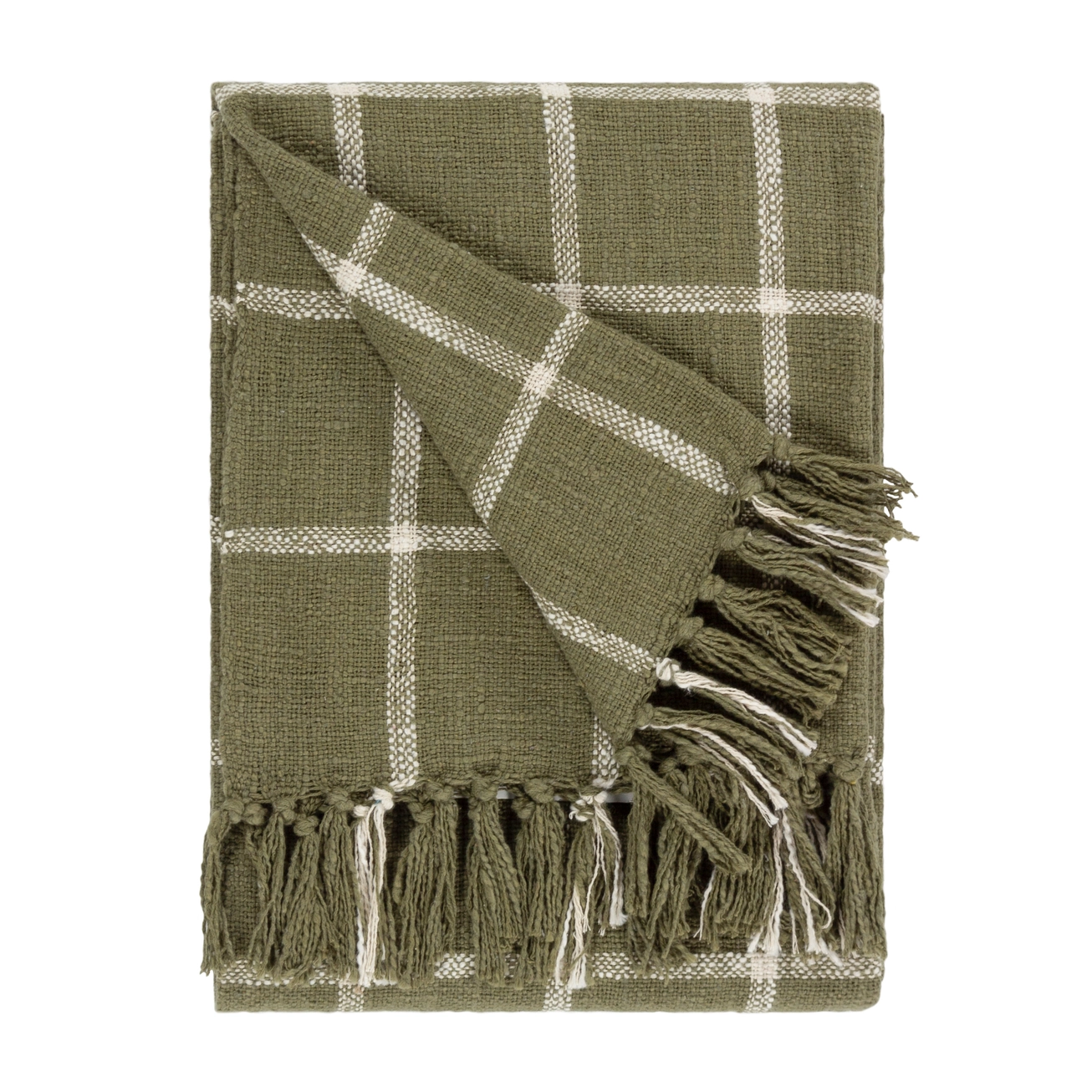 Plaid Quadri verde oliva - immagine 2