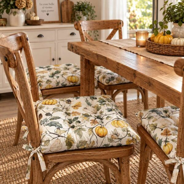 Set 4 cuscini da sedia Zucche