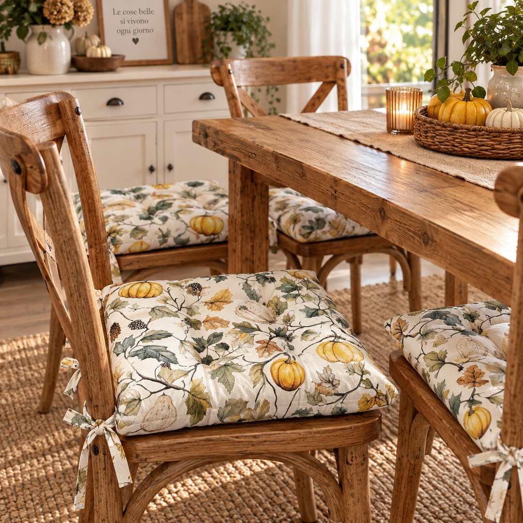 Set 4 cuscini da sedia Zucche