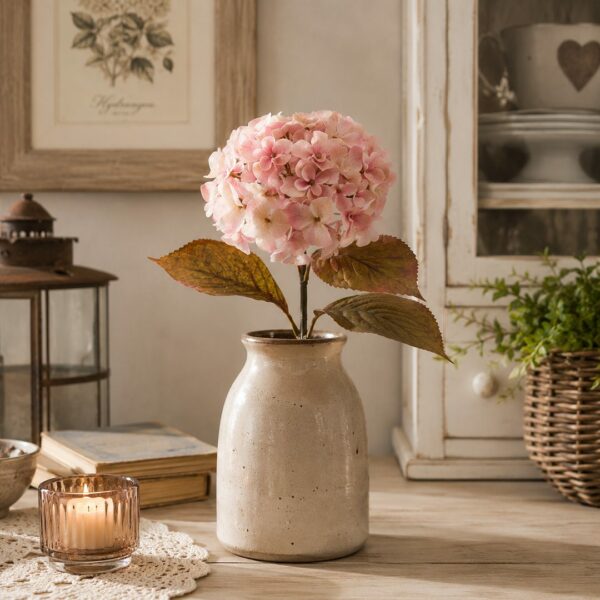 Ramo di ortensia rosa antico 70 cm
