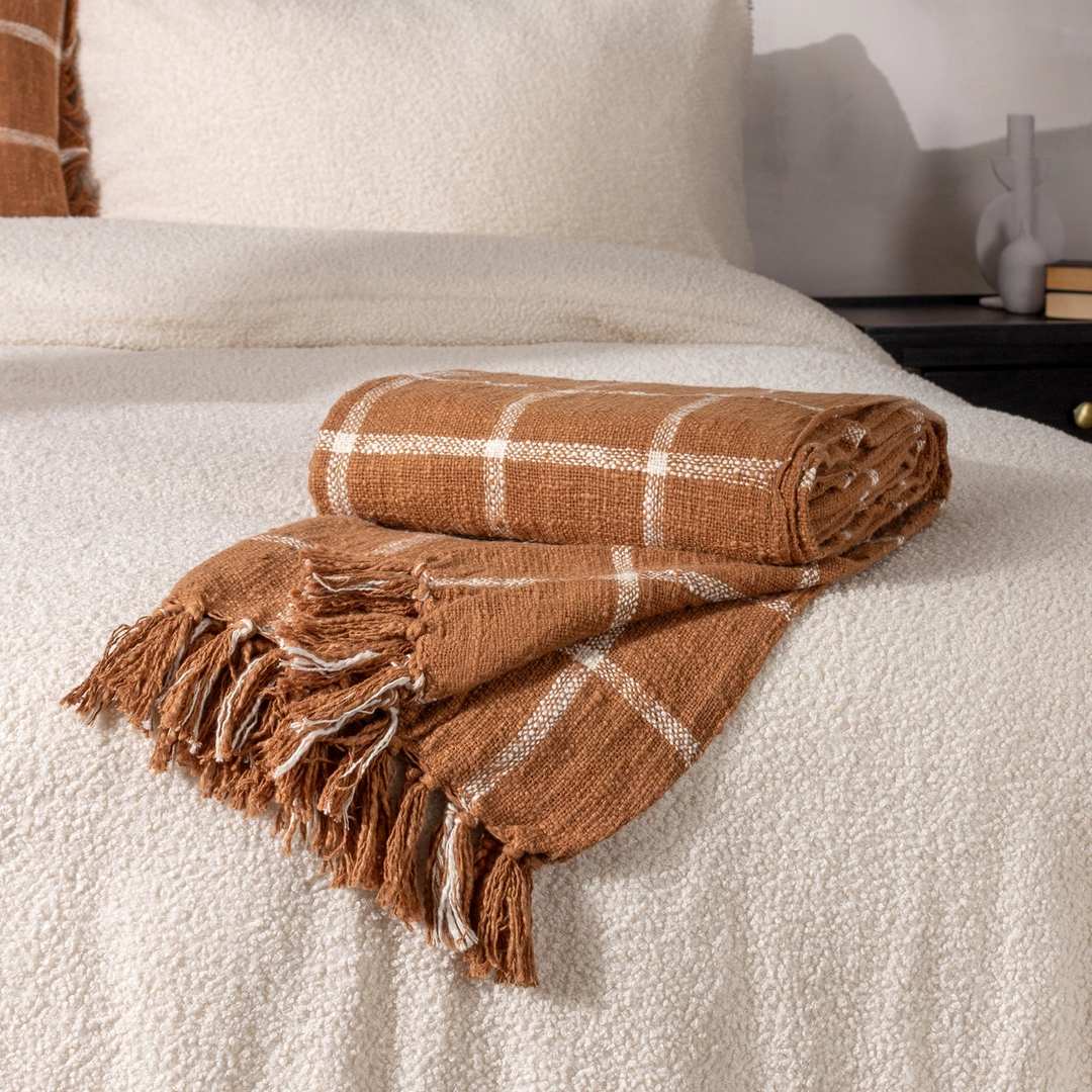 Plaid Quadri ruggine
