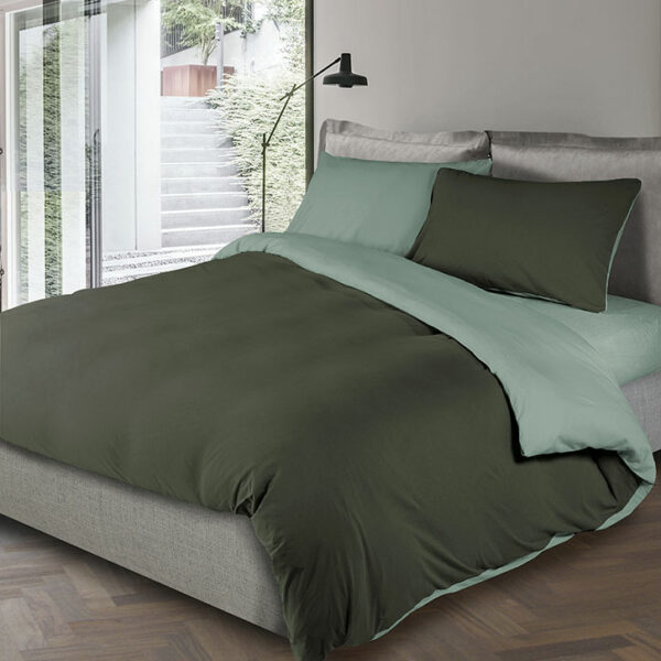Completo copripiumino matrimoniale Jersey verde sc-verde ch