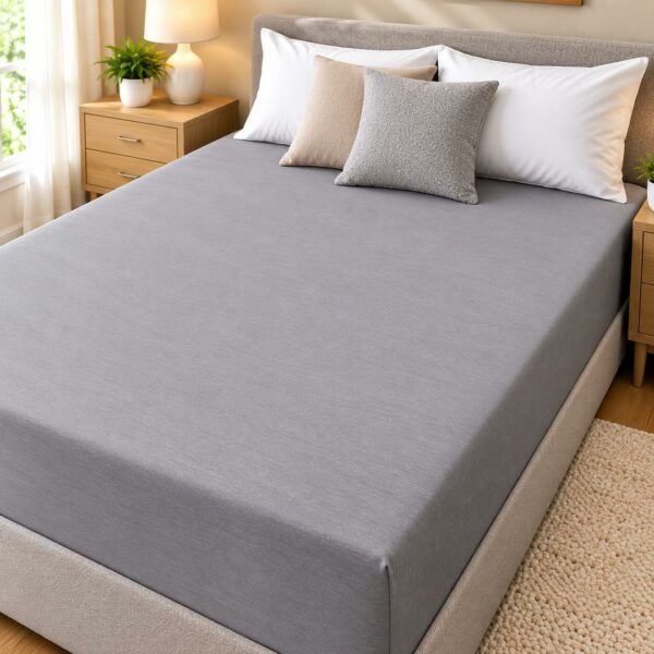 Lenzuolo matrimoniale con angoli Jersey grigio