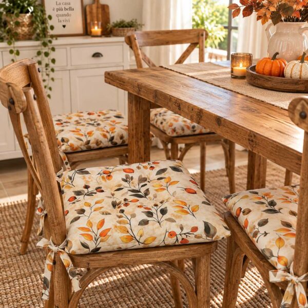 Set 4 cuscini da sedia Foglie