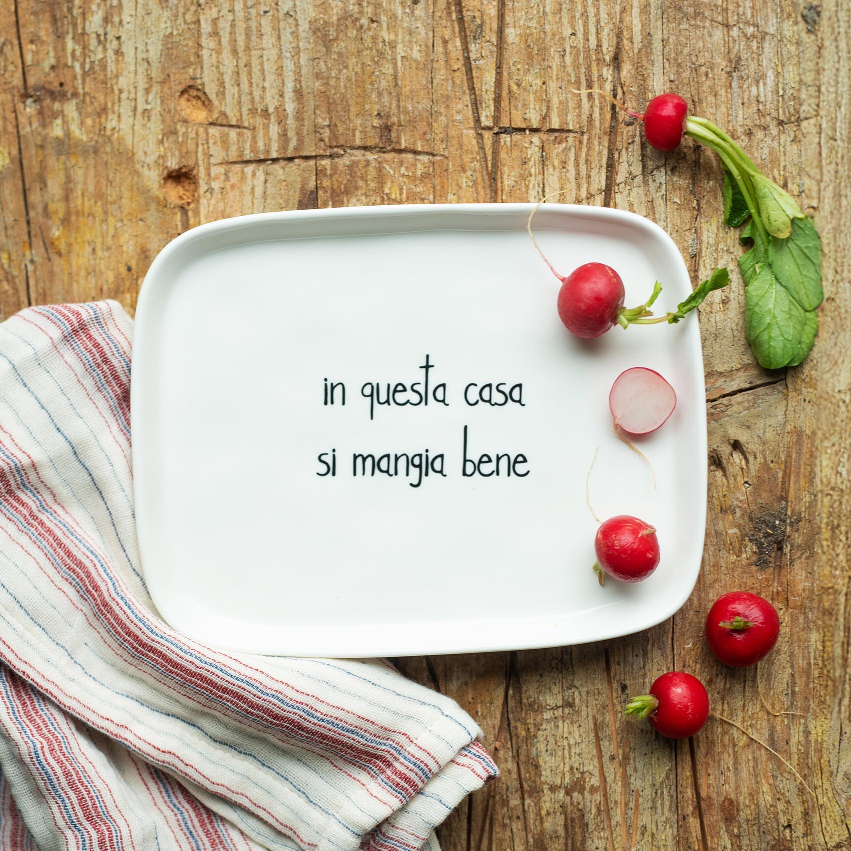 Piatto rettangolare In questa casa si mangia bene