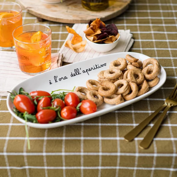 Piatto ovale fondo E' l'ora dell'aperitivo 34 cm