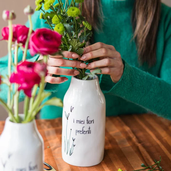 Vaso in gres I miei fiori preferiti 21 cm