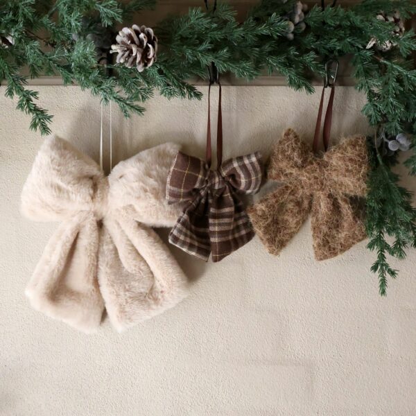 Tris di fiocchi Peluches, tartan e lana