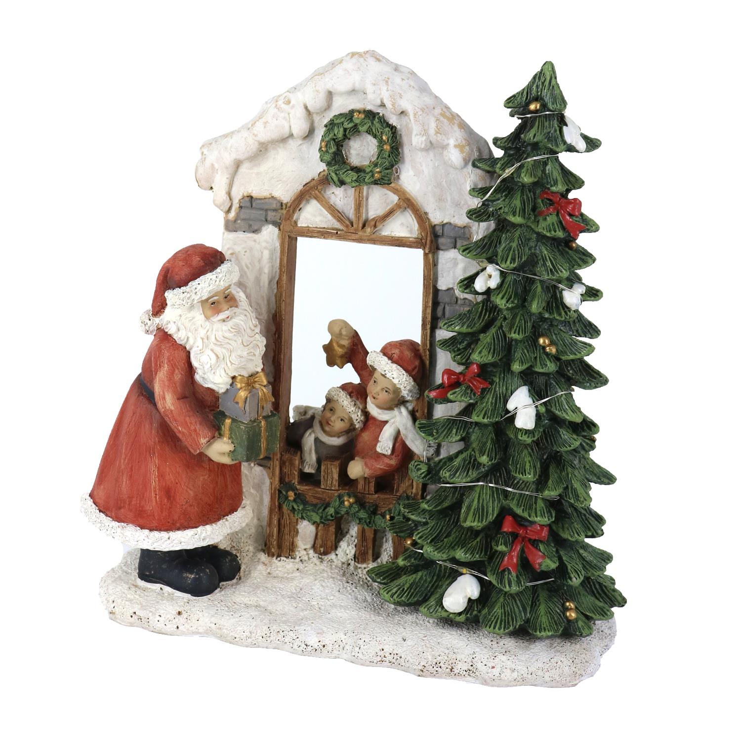 Babbo Natale con bimbi e albero a led - immagine 2