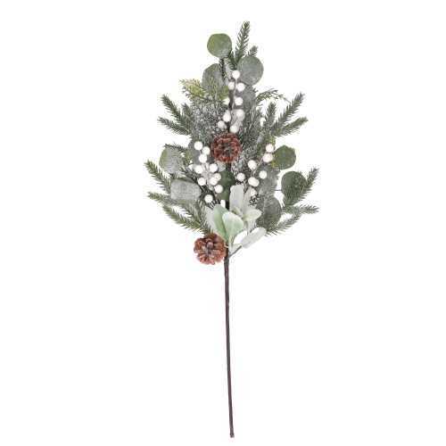 Ramo Eucalipto e bacche bianche 75 cm - immagine 2