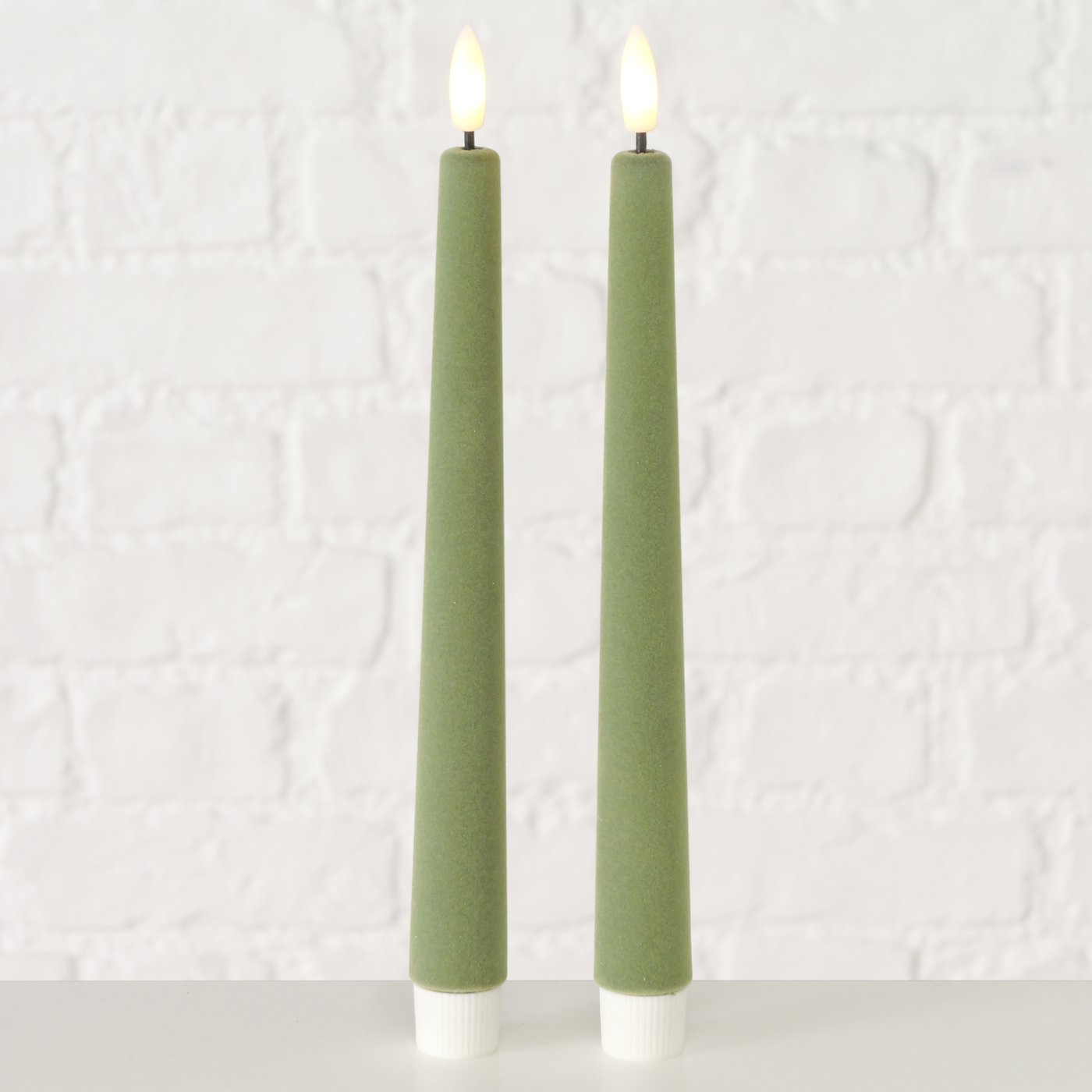 Set due candele a led Velvet verde - immagine 2