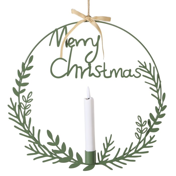 Decoro Merry Christmas con candela led - immagine 3