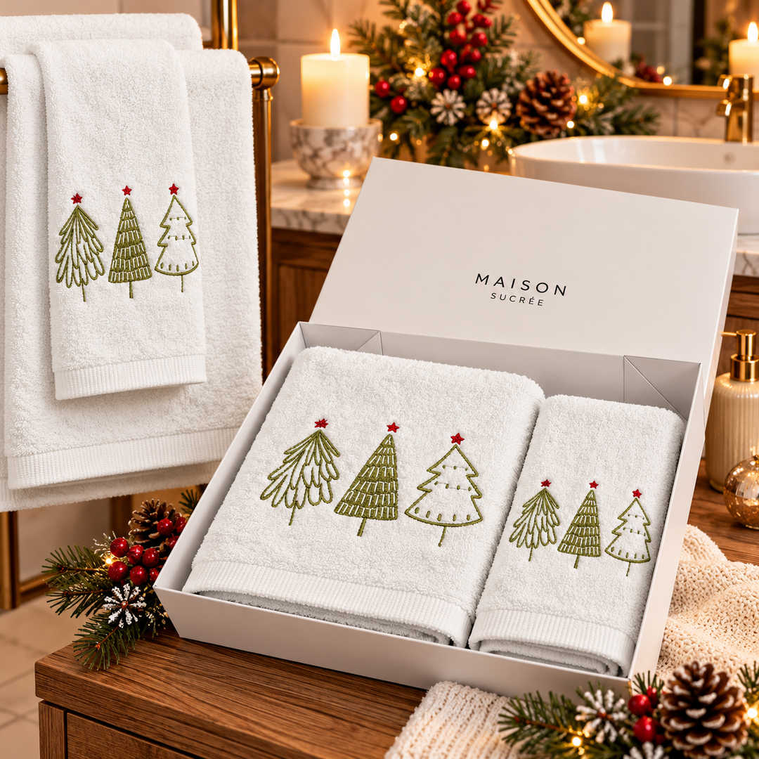 Set asciugamani Natalizio bianco