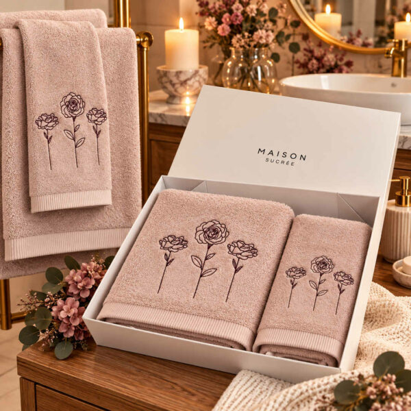 Set asciugamani Atmosfera preziosa cipria