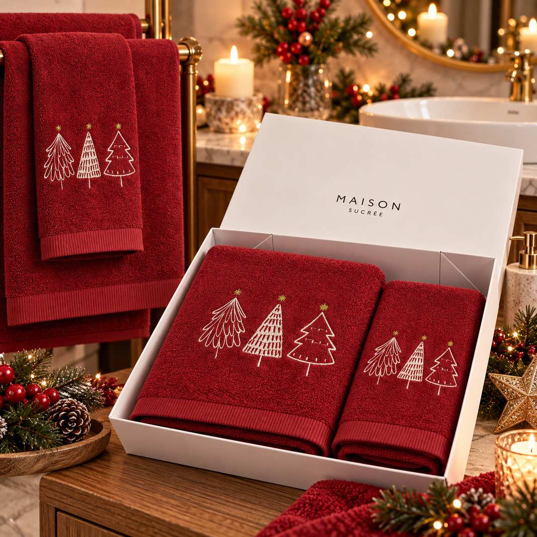 Set asciugamani Natalizio rosso