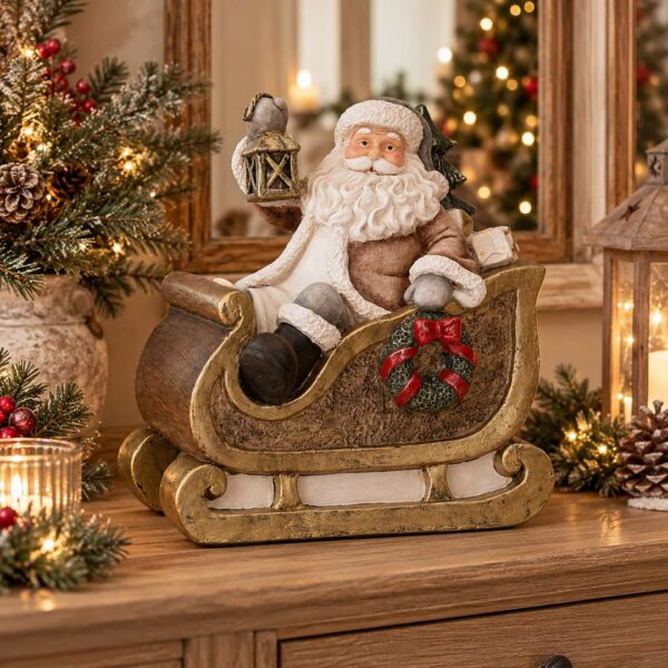 Babbo Natale su slitta bronzo