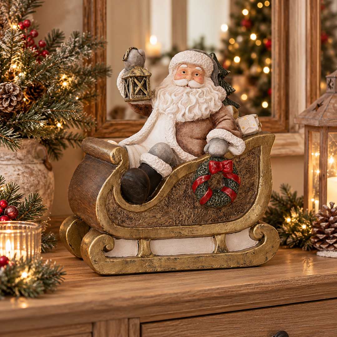 Babbo Natale su slitta bronzo
