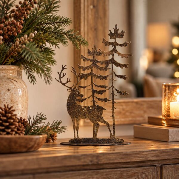 Cervo con albero in ferro